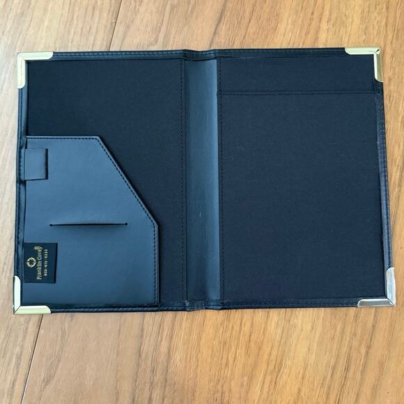 Vintage Franklin Covey Small Padfolio Brass Corners Black Planner 9 x 6.5 in - Picture 3 of 15